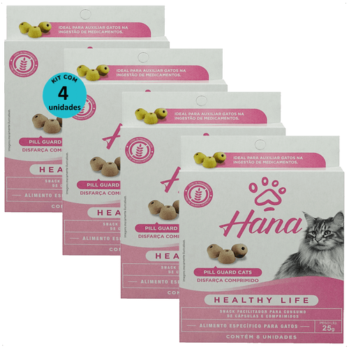 SNACK HANA HEALTHY LIFE PILL GUARD DISFARÇA COMPRIMIDOS 25G PARA GATOS KIT COM 4 SNACK HANA HEALTHY LIFE PILL GUARD DISFARÇA COMPRIMIDOS 25G PARA GATOS KIT COM 4